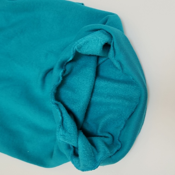 True 80s 90s Vintage Jerzees USA Teal Crew Neck Sweatshirt Blank S (34-36) - Picture 7 of 7